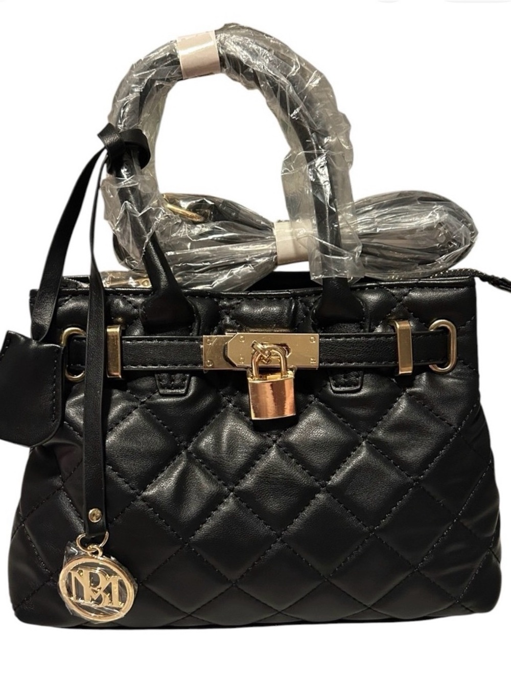 NWT Badgley Mischka Black Quilted Bag